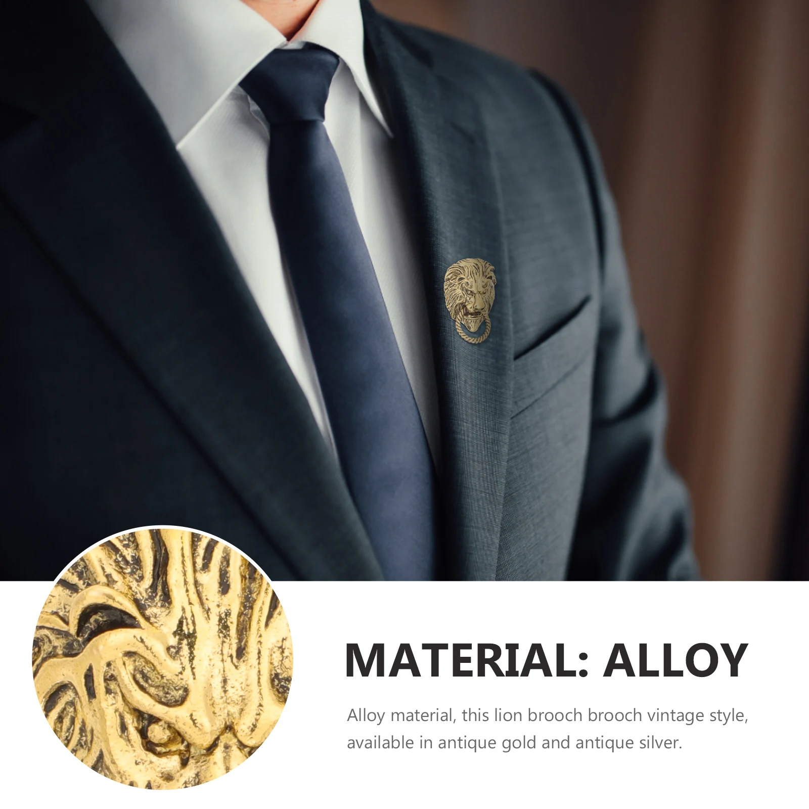 

Retro Lion Badge Brooch Pin for Men Exquisite Decorative Clothing Accessory Lapel Suit Pins Jackets Animal Fashion Accessory