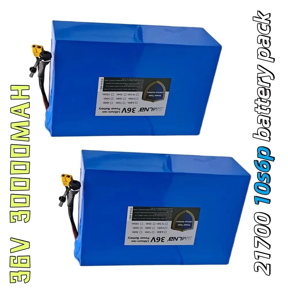 36V 30000mAh 10S6P li-ion battery pack Built-in BMS Suitable for bicycles, wheelchairs, outdoor motorcycles 21700 battery
