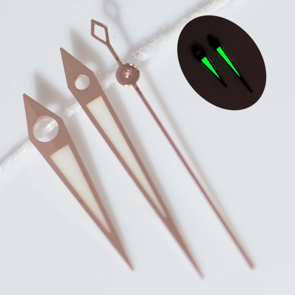 مصقول NH35 الأيدي 10*14*15 مللي متر Dauphine Aiguille ساعة كوكتيل اكسسوارات الإبر مؤشر ساعة 3C الأخضر الأزرق مضيئة