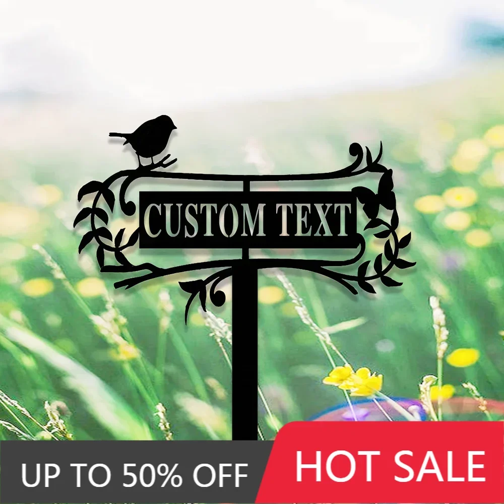 

Forged Custom Iron Art Unique Custom - Built Bird - Shaped Metal Garden Marker Durable Laser - Cut Iron Art Customizable for Out