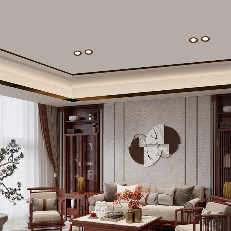 Three-color embedded ceiling lamp anti-glare medium-ancient style new Chinese-style corridor entrance aisle light