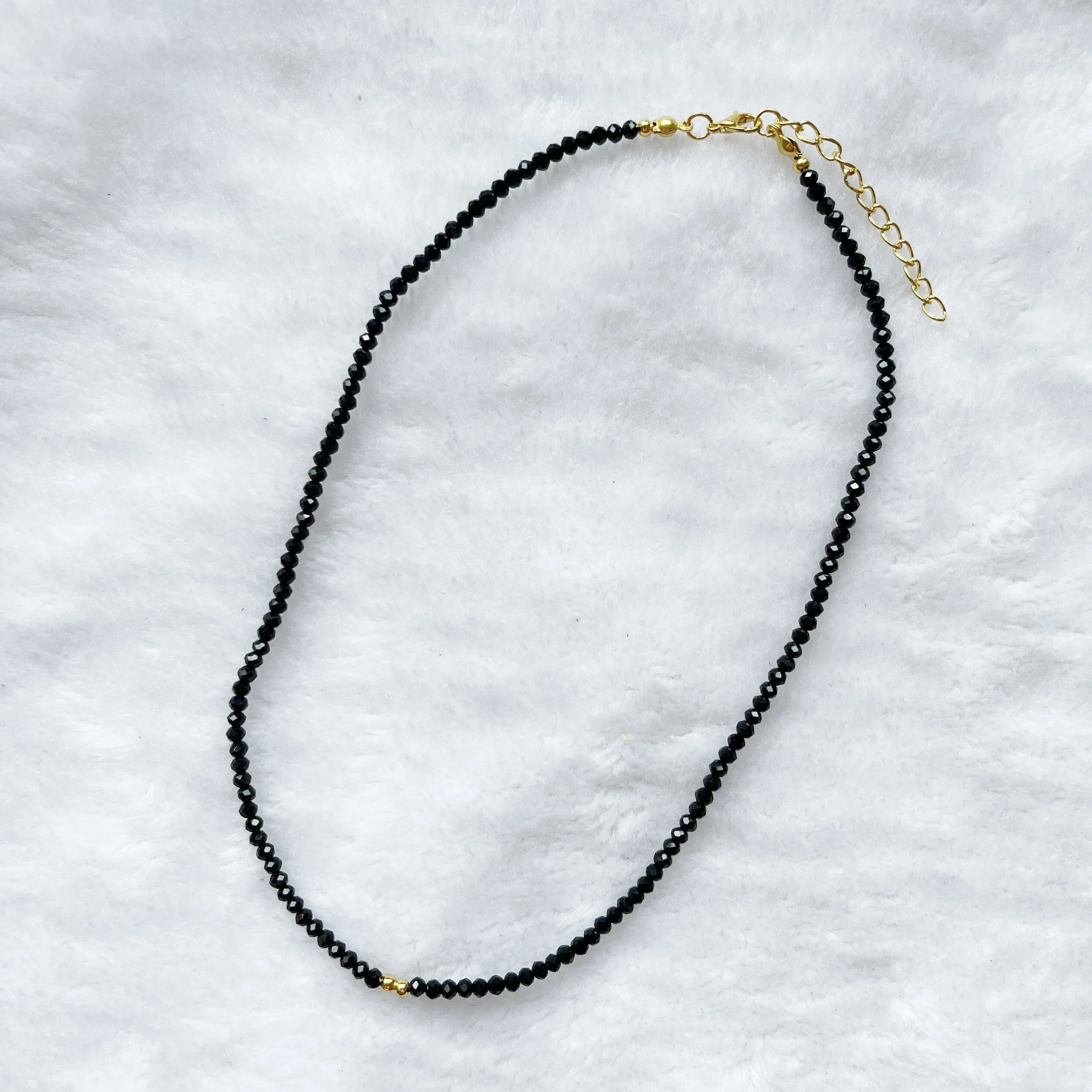 40cm+5cm Fashion Brand Simple Black Spinel Beads Short Necklace Female Jewelry Women Choker Bijoux Femme Ladies Party 2023