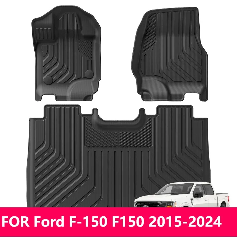 

Для Ford F-150 F150 2015-2024 TPE 3D водонепроницаемые напольные коврики (без заднего хранения под сиденьем) с левым рулем