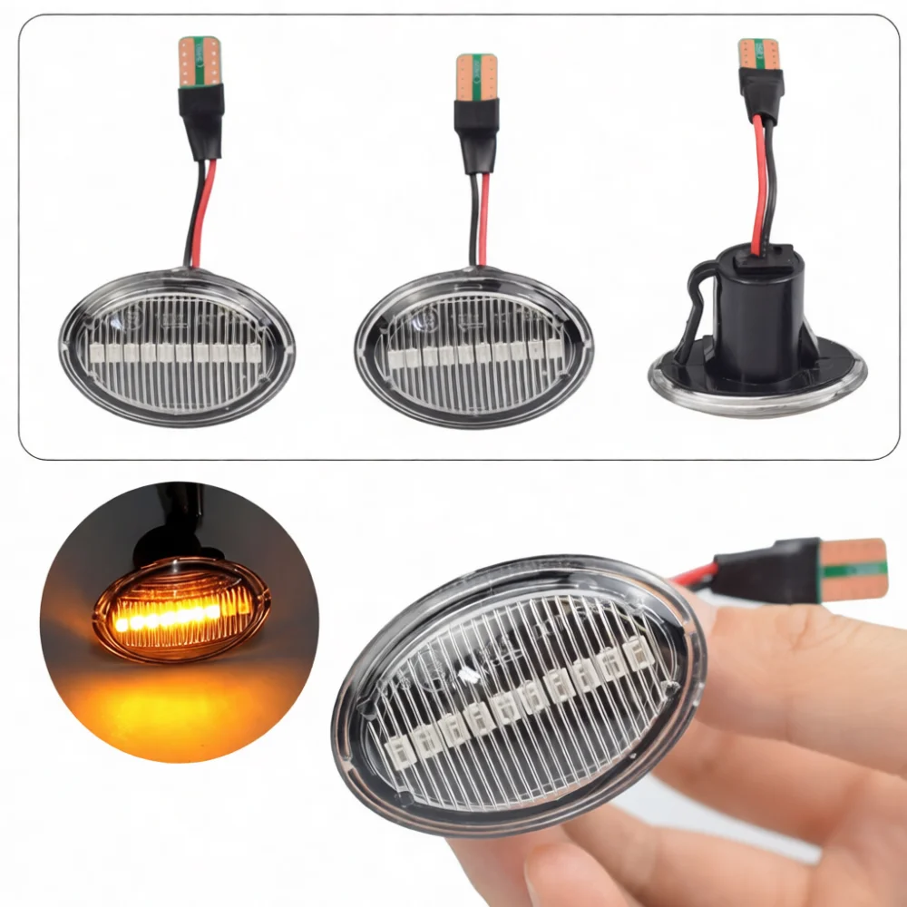 Auto Fender Side Repeater Lamp For Fiat 500 Ford KA Maserati Alfa Romeo 4C Sequential Turn Signal Indicator Light Smoke Lens