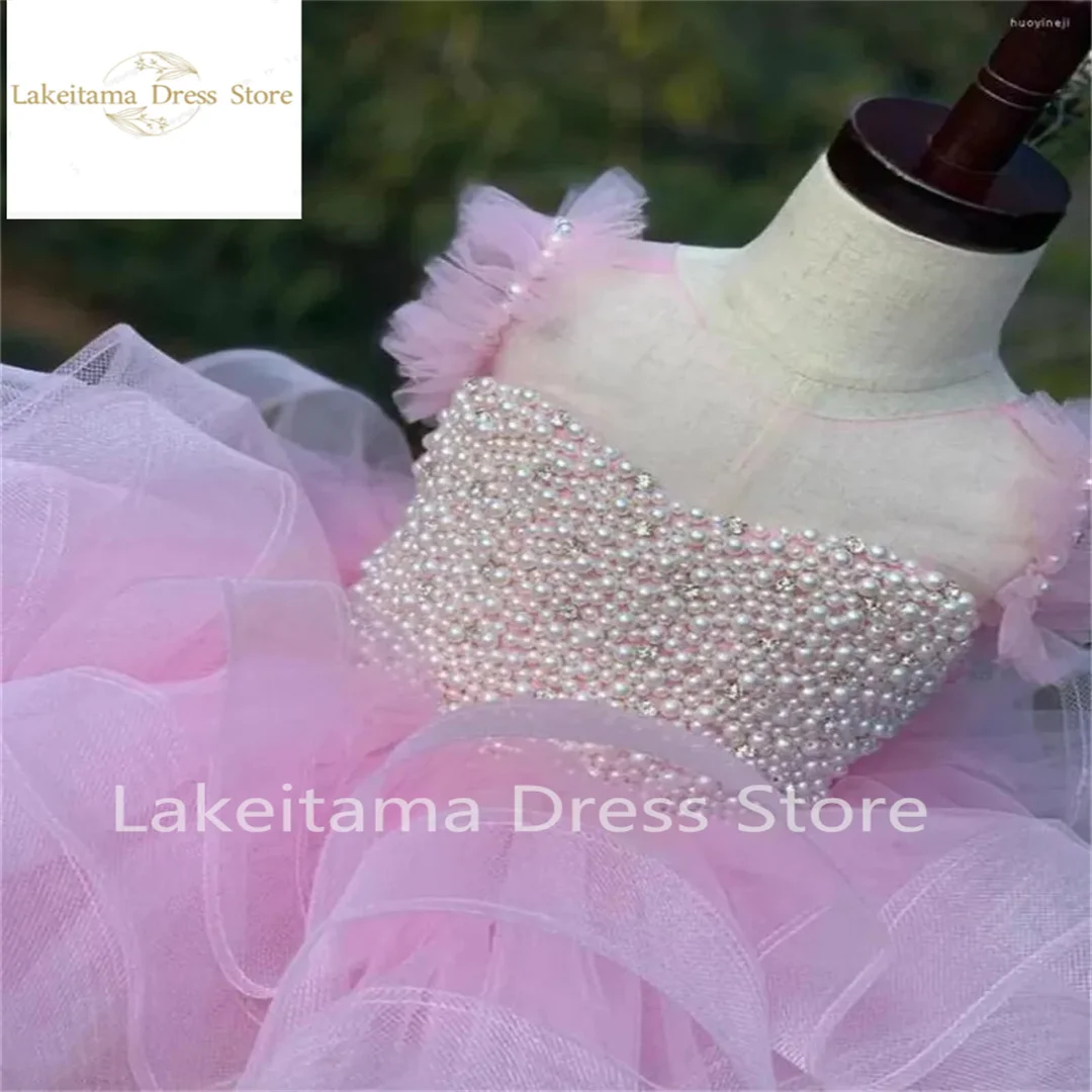 フラワーガールドレス 長袖 ホワイト アイボリー ハイネック 結婚式のゲスト用 子供 ブライドメイドドレス レース サテン 初聖体