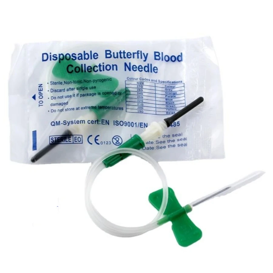 Disposable Butterfly  Collection  Sterile  drawing  Scalp Vein Set 21G 23G Pet Medical Animals Care