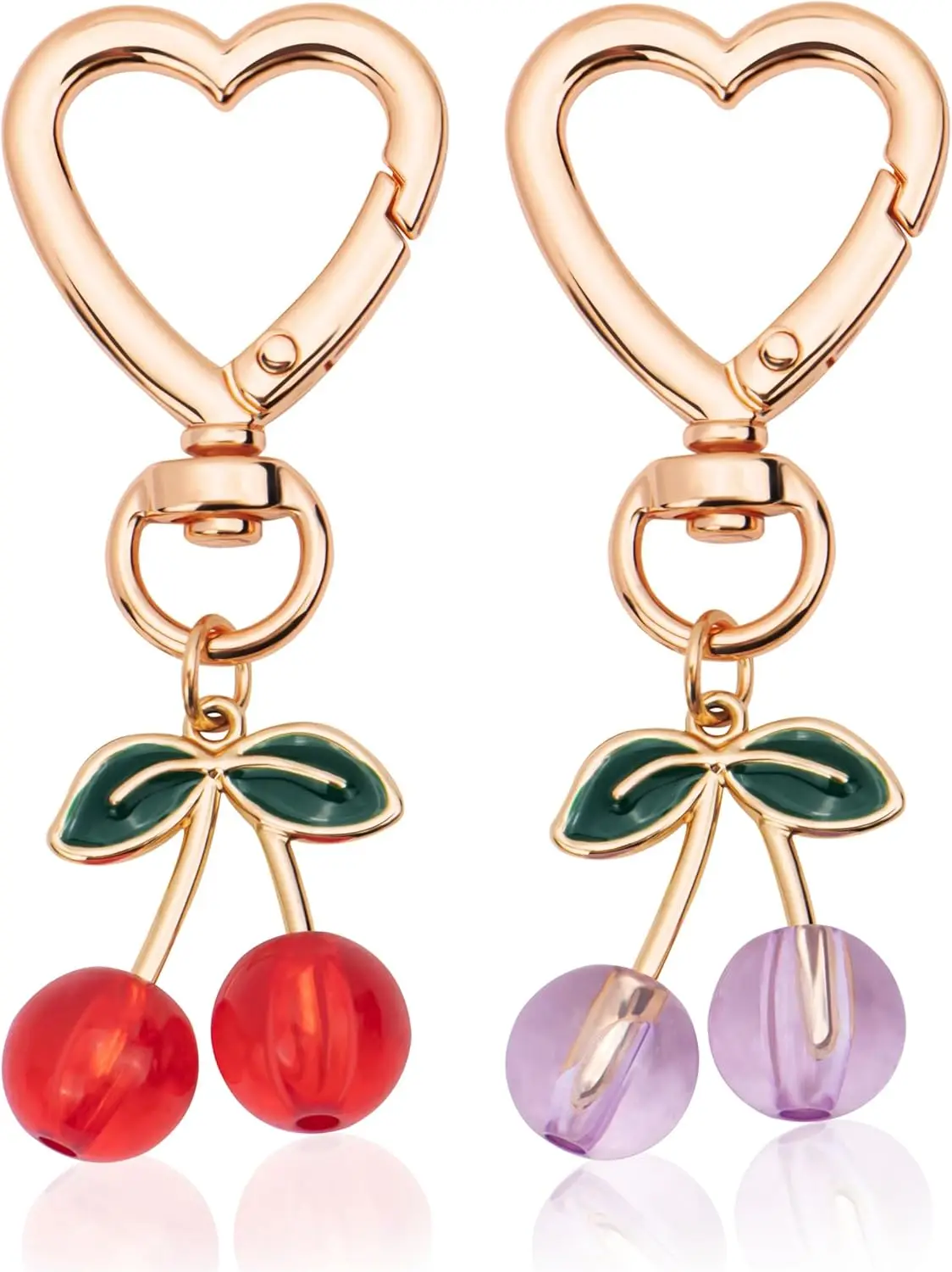 Cute Cherry Keychain Kawaii Cherry Bag Purse Charms for Women Car Keys Decor Gifts Accessories