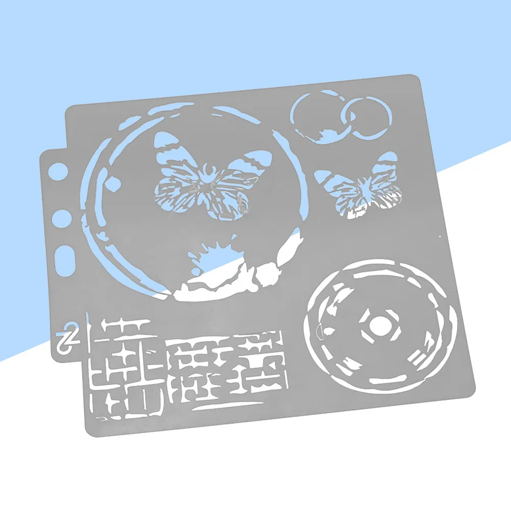 Assorted Drawing Stencil Painting Templates Hollow Patterns Reusable for Craft DIY Scrapbooking Cake Decor Sturdy Waterproof