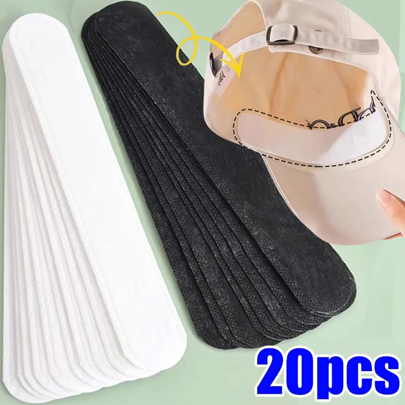 

10/20Pcs Women's Hat Sweat Absorber Stickers Men Anti-dirt Sports Belt Cap Rim Invisible White Tape Hat Size Reducer Liner Pads