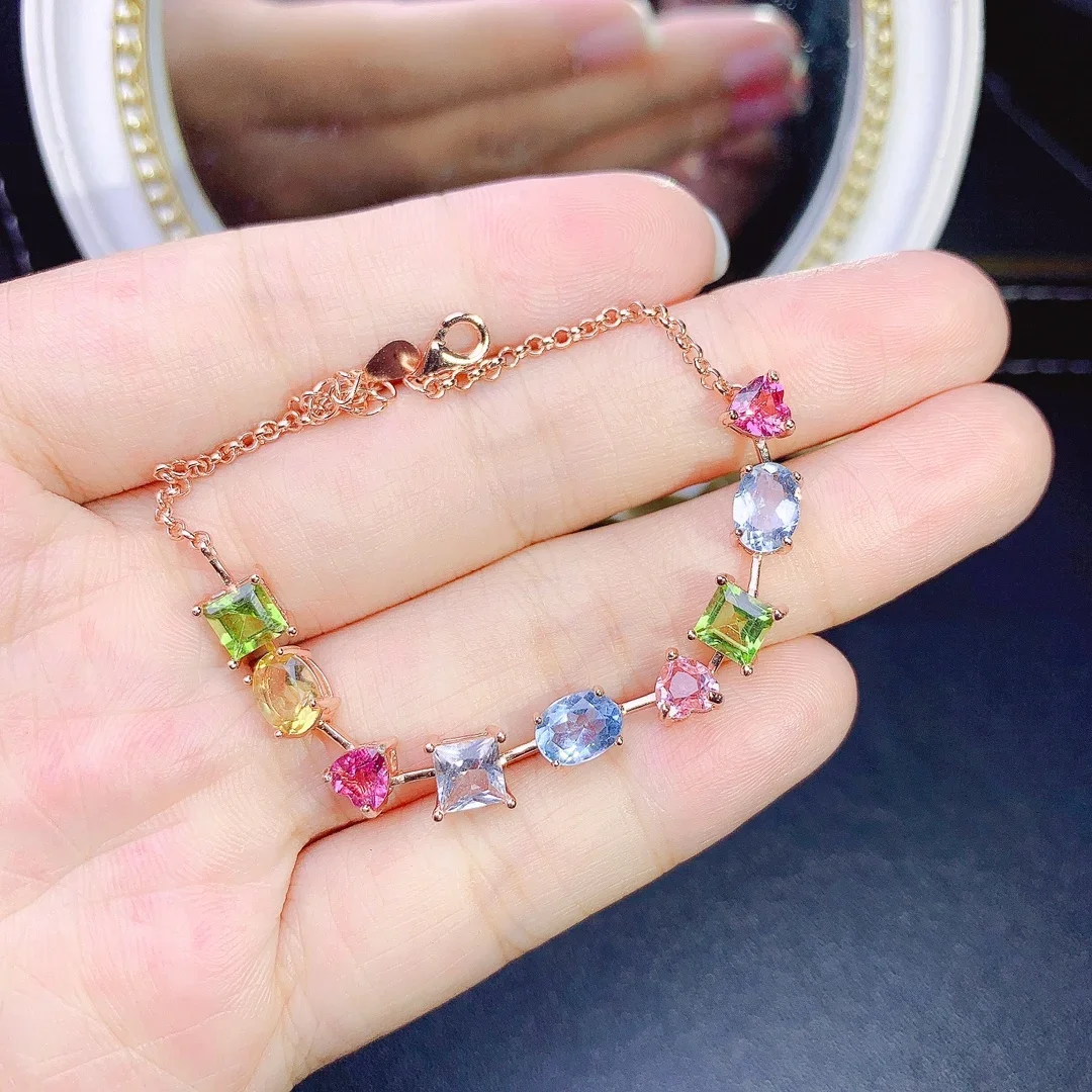 

Jewelry Luxury 925 sterling Silver Luxury bracelet women's natural Color Treasure bracelet Christmas gift gem bag Mail boutique