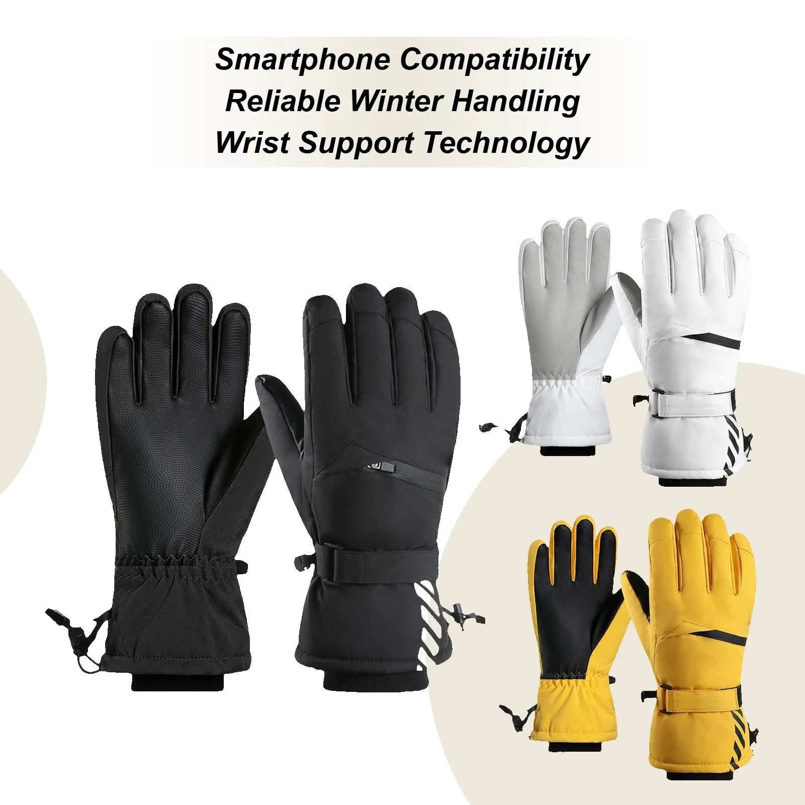 

Зимние перчатки для бега, варежки, водонепроницаемые термоветрозащитные перчатки с сенсорным экраном для женщин и мужчин, зимние уличные перчатки для бега, катания на коньках