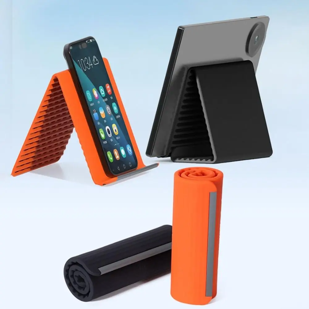 Neue Geschenkideen: Flexibler, faltbarer Silikon-Handyhalter, verstellbarer, rutschfester Aluminium-Handyständer, tragbarer Tischständer für Handy und Tablet
