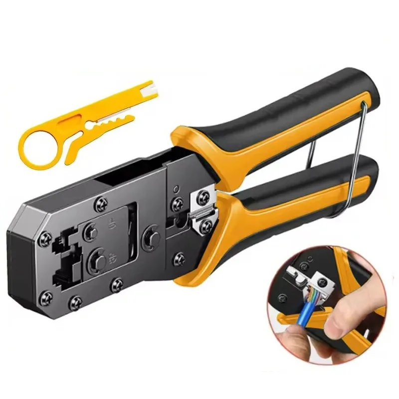 New! For Modular Connector RJ45 Crimping Tool Ethernet Network LAN Cable Crimper Cutter Stripper Plier 8P RJ45 6P RJ12 RJ11