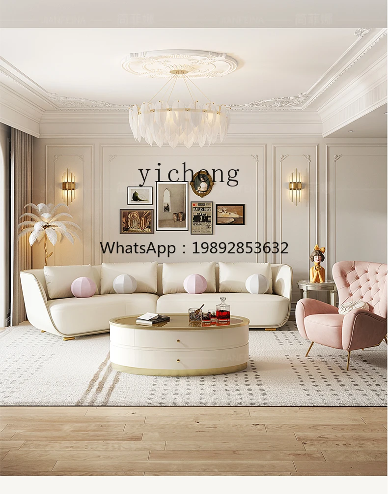R2  light luxury Veronica special-shaped corner sofa curved leather original sofa