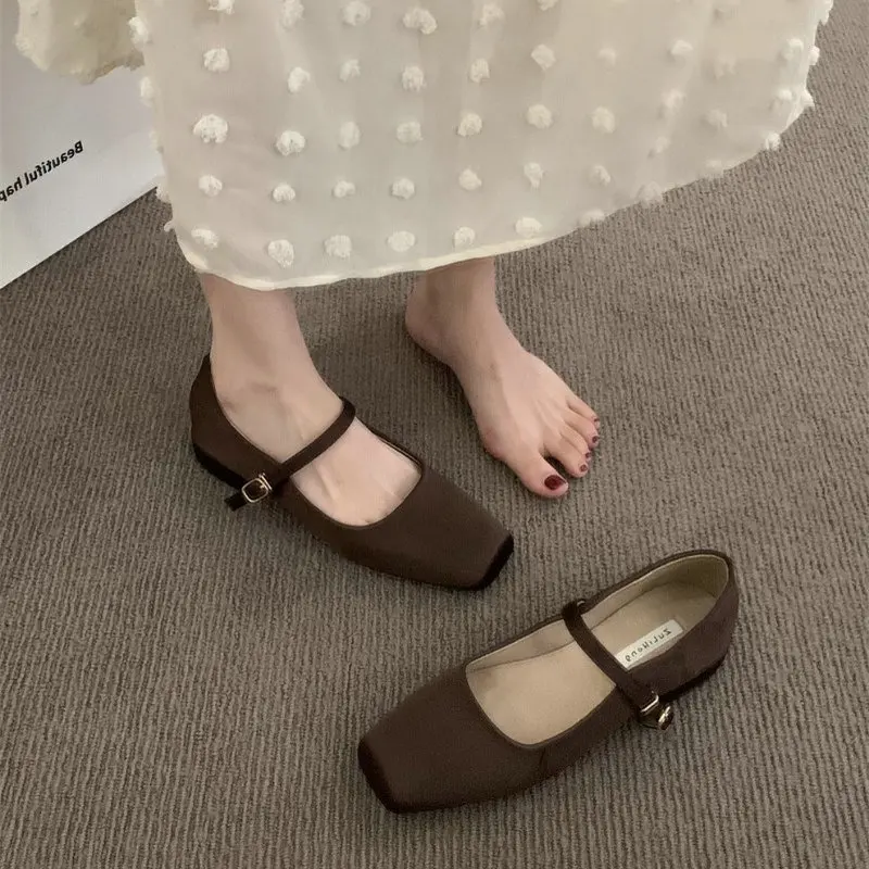 여성용 플랫 슈즈, 빈티지 메리 제인 슈즈, 빅 사이즈 42 43 44 여성용 로퍼, 2025 용수철 가을 신상 용수철