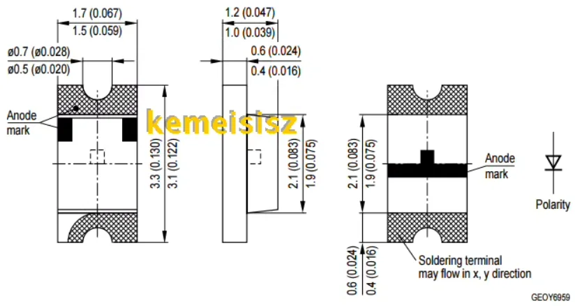 LGN971-KN-1 LGN971 CHIPLED 1206 green, yellow green, high brightness LED indicator light