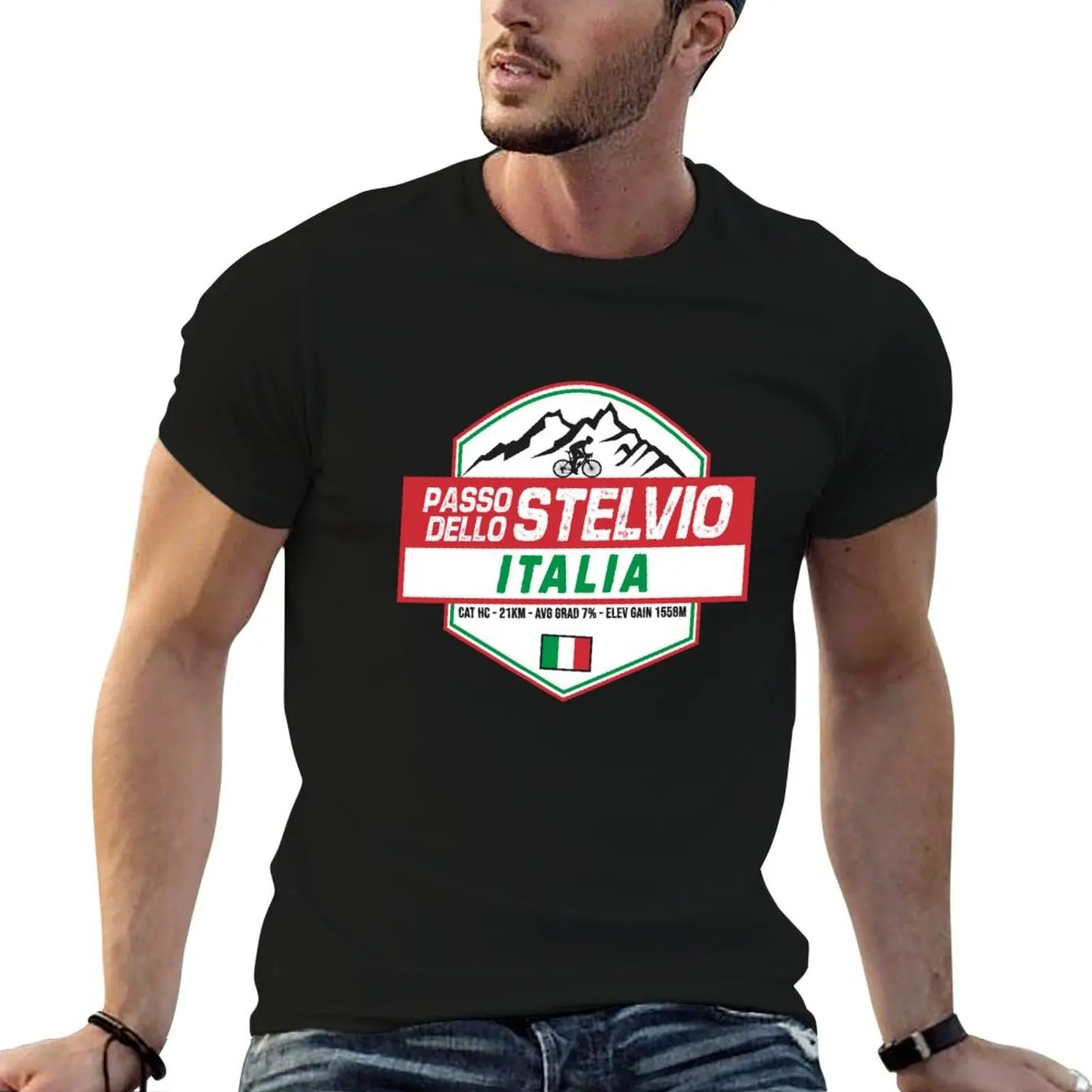 

Passo Dello Stelvio Cycling Italy T-Shirt t shirts for man cotton funny cotton t shirts high quality T-Shirt