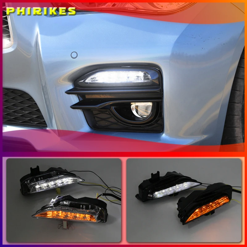 

2pcs Led Daytime Running Light For Infiniti Q50 2014 2015 2016 DRL Car Headlights Turn Signal Streamer Front Fog Lamps 12V