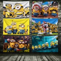 60x90cm Minions gialli Cute Big Eyes Kid Flag poliestere stampa digitale Banner per Garage Wall Art Out Door Decoration