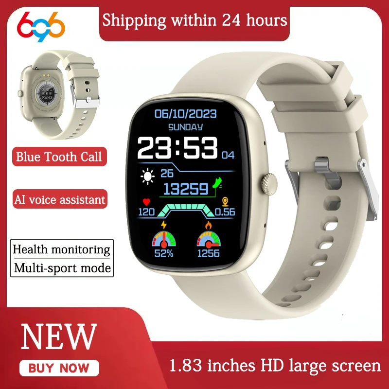 

696 новейшие женские умные часы с синим зубом и пульсометром, здоровье, голосовой помощник, 100 + циферблат, музыкальные спортивные женские умные часы