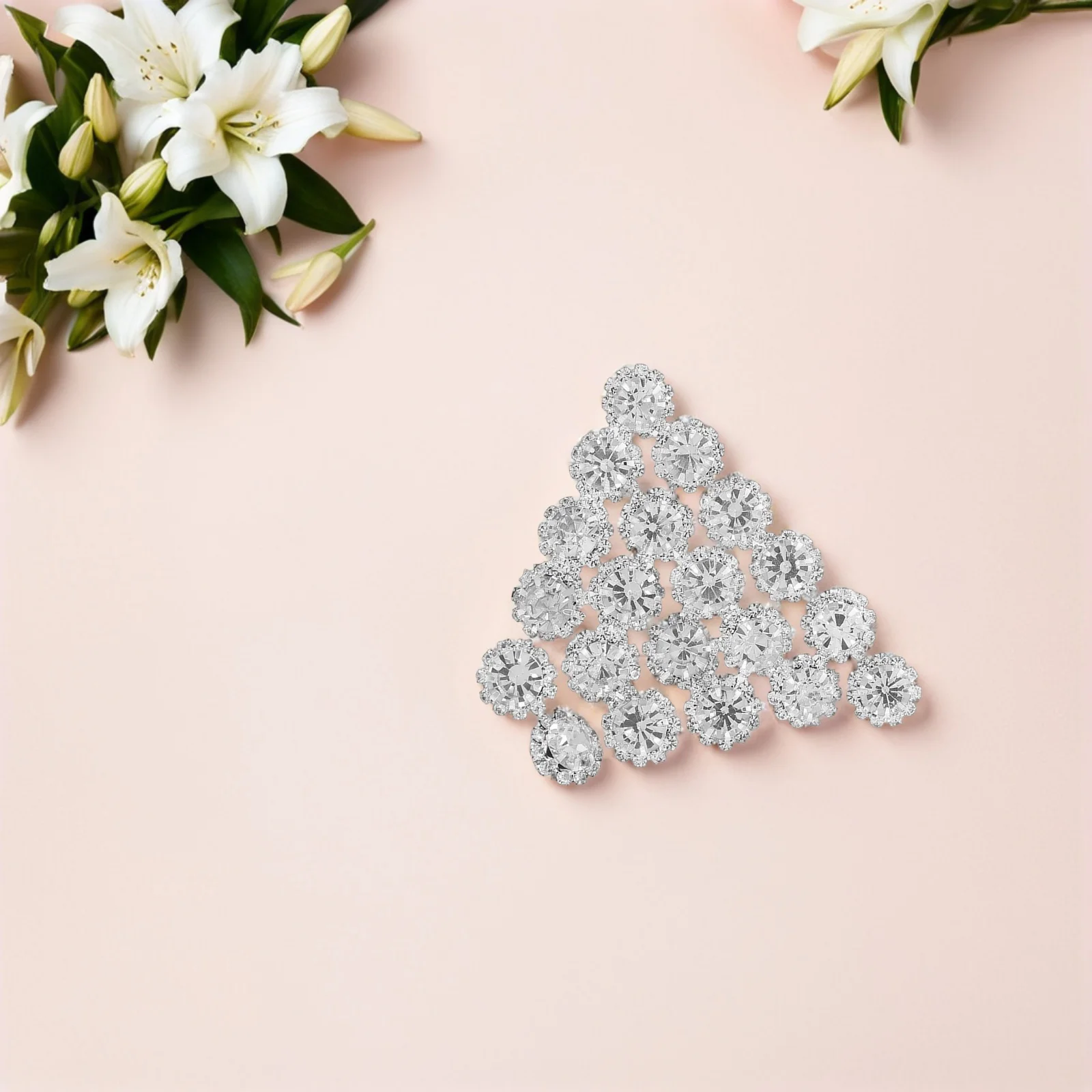 

20pcs Rhinestone Buttons Alloy Sparkly Bling Embellishments Diy Hair Accessories Wedding Clips Jewelry Making Crafts Supplies