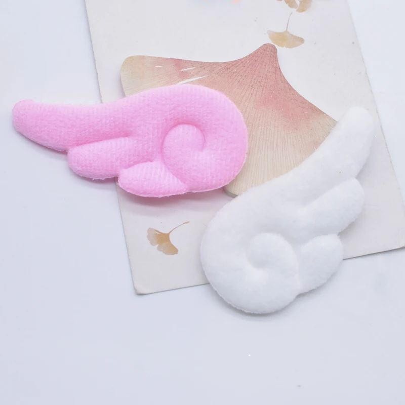 10Pcs 75*40mm Padded Double Sided Furry Angel Wing Applique for DIY Baby Clothes Hat Headwear Toys Decor Accessories Patches