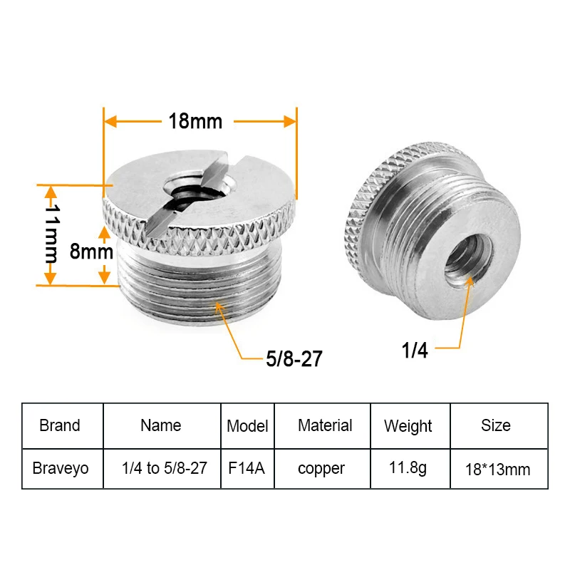 Microphone Accessories Screw 5/8-27 to 3/8-16 1/4-20 Inch Conversion Screw Nut Tripod Adapter Mount for Microphone Stand