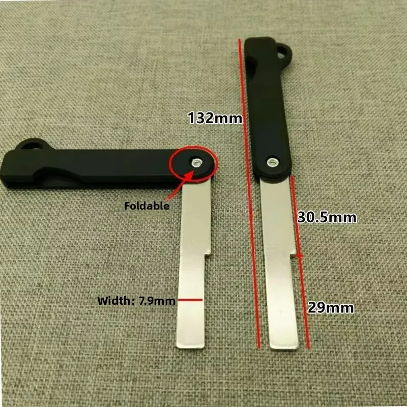 2PC Folding Single-sided Tablet Fingerprint Lock Key Embryo, Single Shoulder Extended Tablet Curve Electronic Door Lock Key