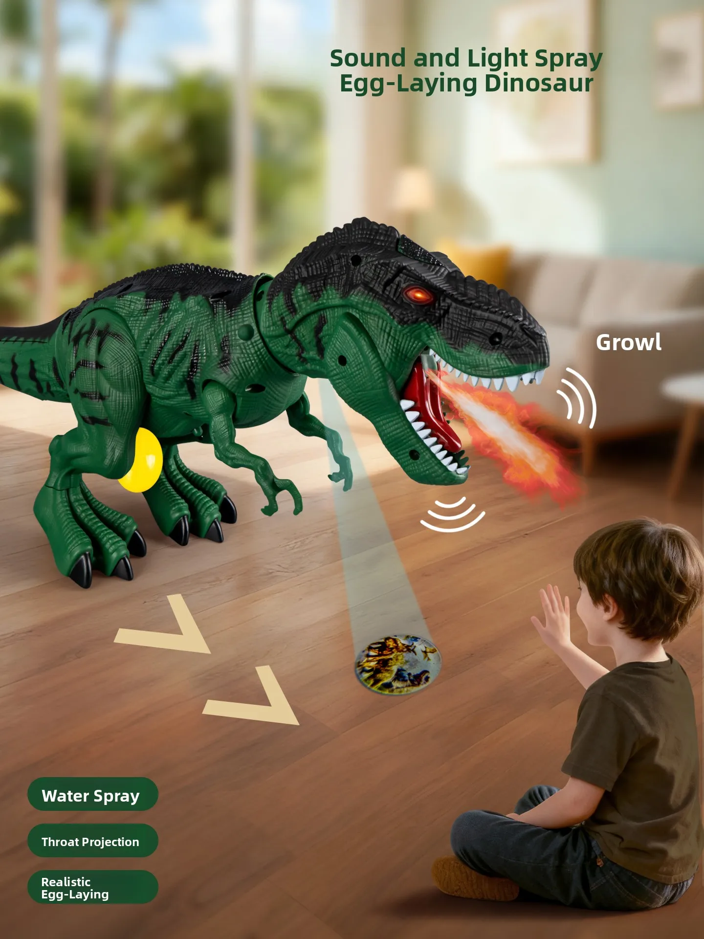 

Светящаяся игрушка-динозавр Раннозавр в форме яйца, большая шарнирная модель для мальчиков, реалистичная фигурка животного, предмет для демонстрации, детская игрушка