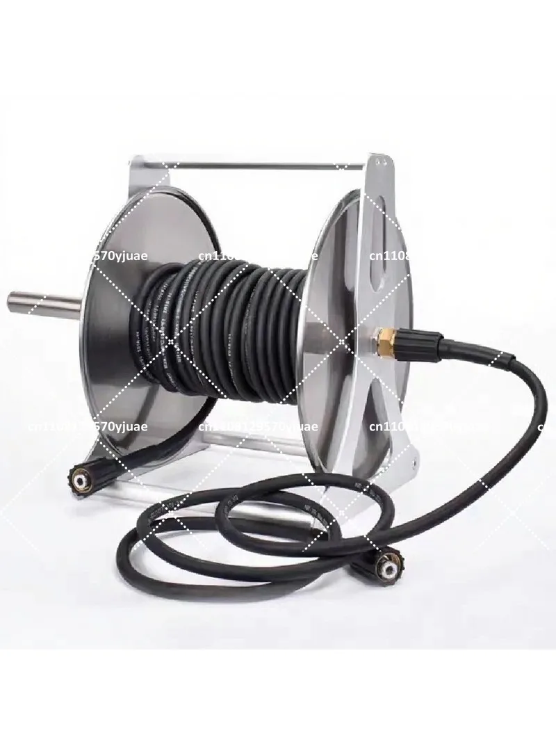 Stainless Steel High Pressure Water Hose Reel, Heavy Duty Wall Mount Pipe Storage Rack for Car Washing Machine