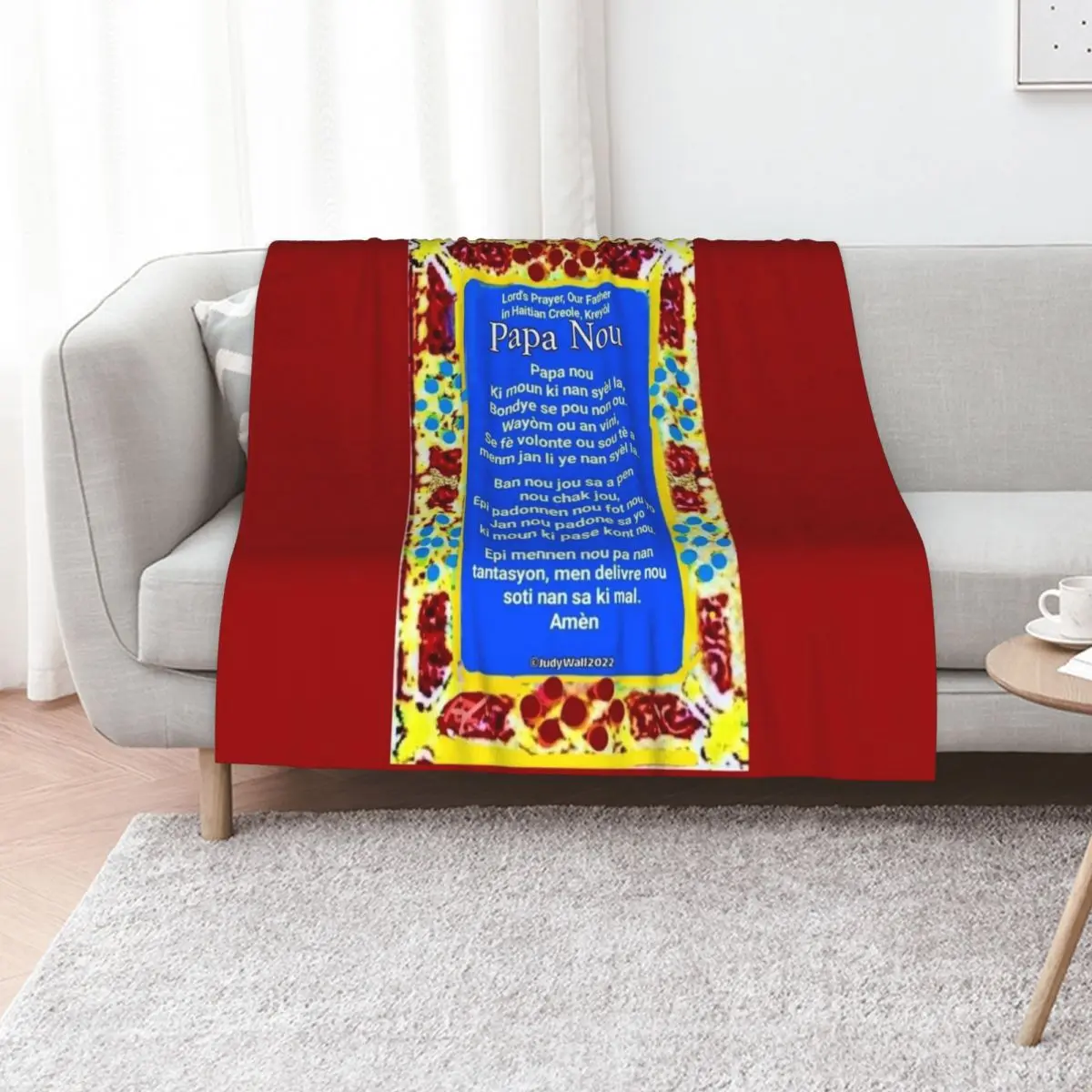 Haitian Creole, Lord's Prayer, Our Father, Papa Nou Throw Blanket Quilt Comforter Heavy Decorative Sofas Blankets