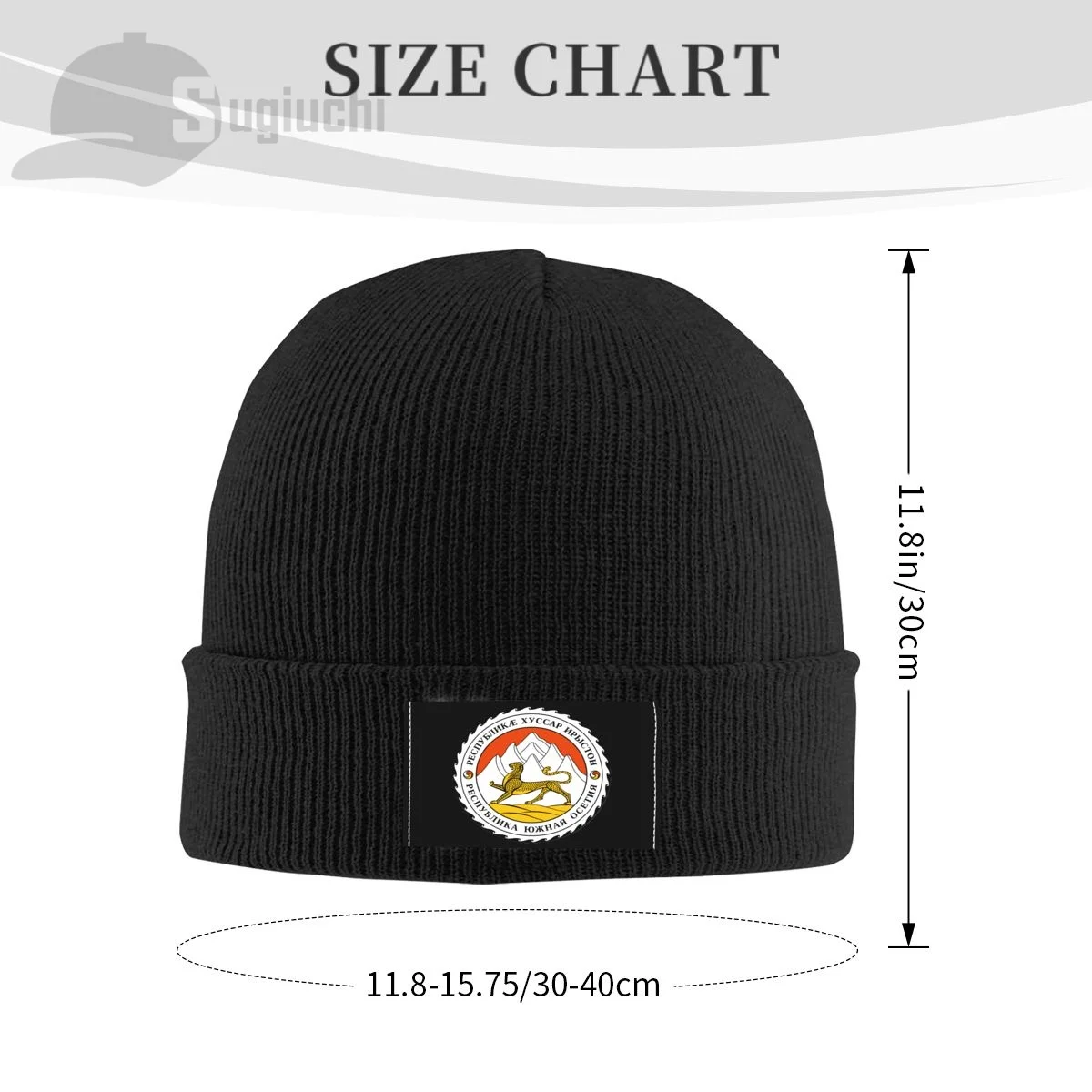 Emblem Of South Ossetia Country Top Print Men Women Unisex Knitted Hat Winter Autumn Beanie Cap Warm Bonnet