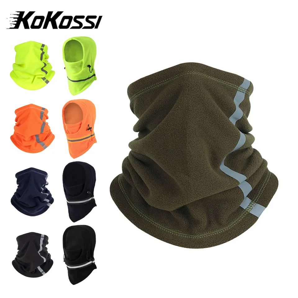 

KoKossi зимние Балаклавы, теплая светоотражающая лыжная маска для шеи, мотоциклетная флисовая половина лица, шарф, ветрозащитная шапка для верховой езды