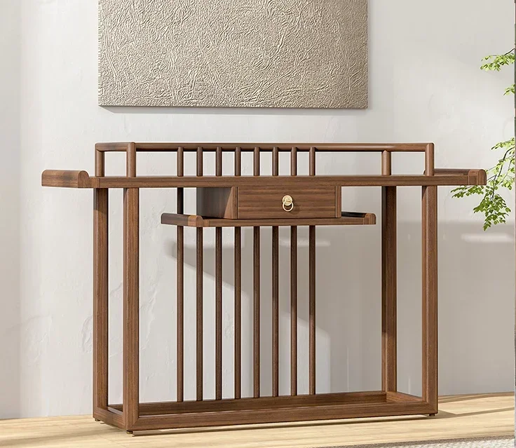 S New Chinese Style Hallway A Long Narrow Table Solid Wood Simple Bar Table