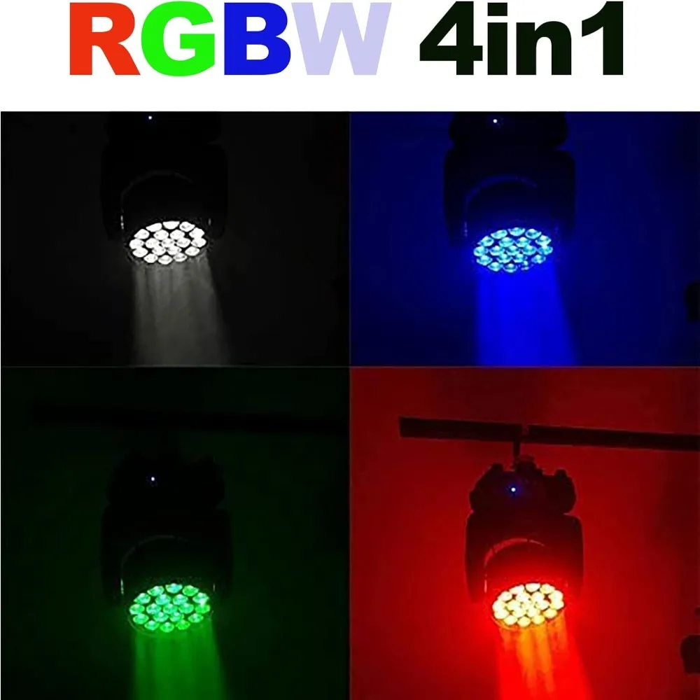 ムービングヘッドライト LED 19x15W RGB、4in1 ビーム/ウォッシュ/ズームエフェクトステージライトプロフェッショナル DMX512、サウンド起動制御 DJ ライト