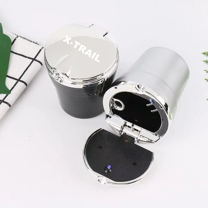 

Car Ashtray with LED Light Car Smokeless Cup Holder For Nissan Xtrail X Trail T30 T31 T32 2021 2020 2019 2018 2017 - 2001