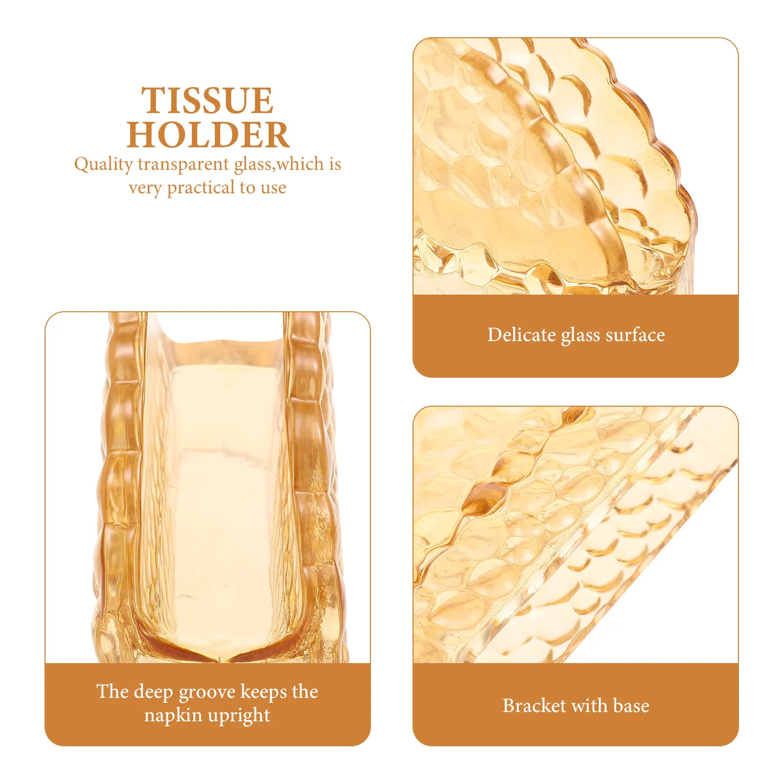 

Water Cube Napkin Holder Glass Paper Towel Storage Rack Clear Creative Stand for Table Dining Kitchen Party House