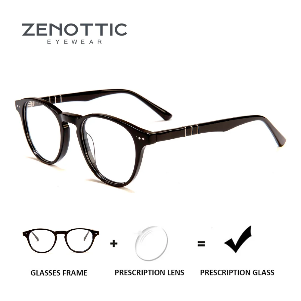 

ZENOTTIC Womens Handmade Acetate Square Prescription Glasses Modish Myopia/Photochromic Optical Eyeglasses Progressive Eyewear