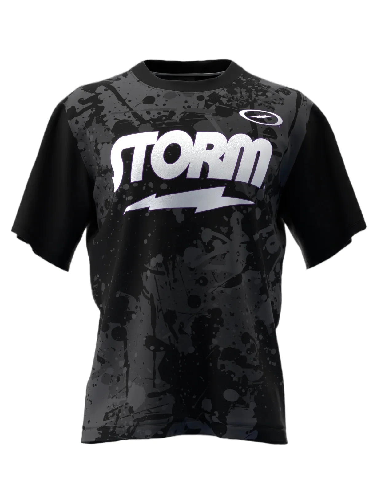 Camiseta de manga curta com gola redonda, ideal para atividades desportivas, com estampa de motivos esportivos da coleção STORM, design de corte moderno e tecido respirável de secagem rápida, perfeita para passeios pela cidade.