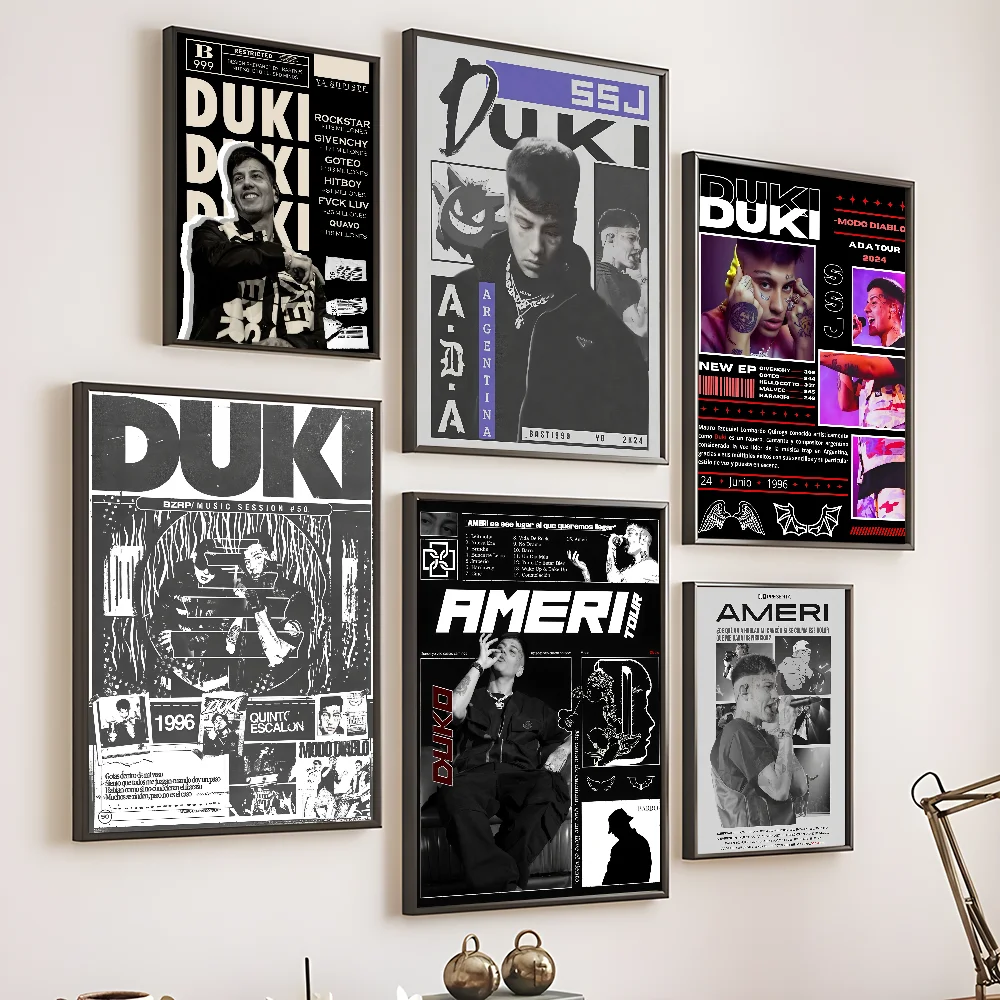 D-DukiES Singer Album Cover Retro Poster Sticky Wall Art Printing Waterproof Home Living Bed Room Bar Hallway Aesthetic Decor