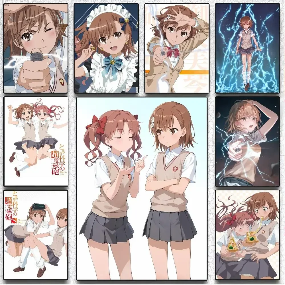 Action Anime A-A Certain Scientific Railgun Poster Artistic Peel-Off Wall Decor, Indoor Outdoor Home Ornament for Collectors