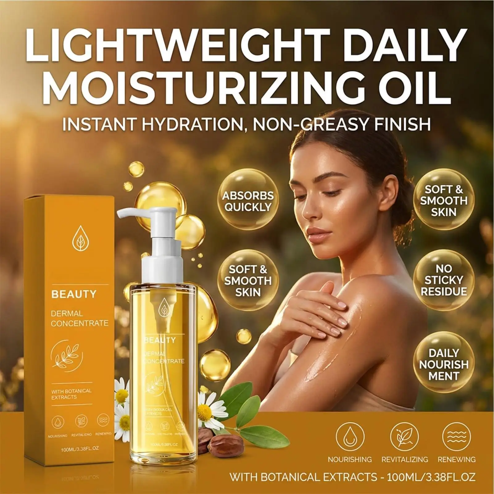 Body Nourishing oil Moisturizing Nourishing Refreshing Non Greasy Fast Hydrating Soft Smooth body oil Body Moisturizer Solution