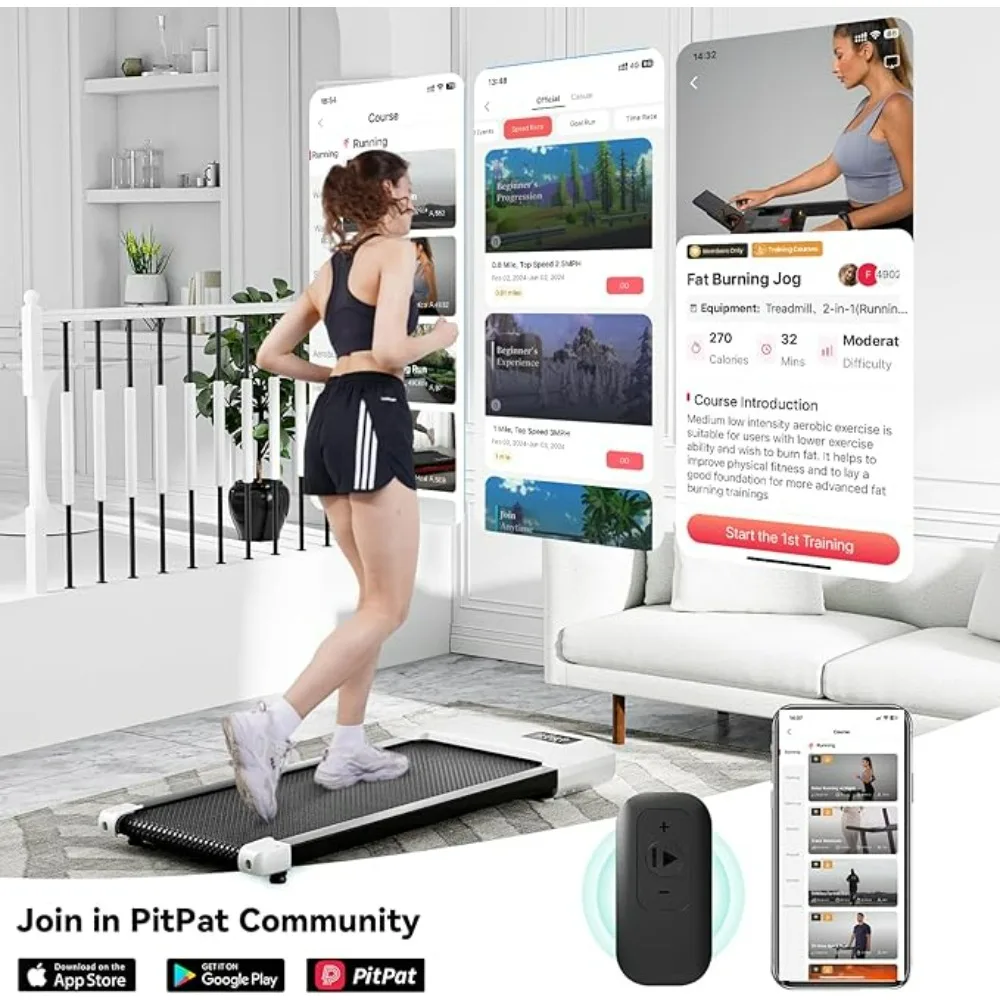 Walking Pad Treadmill Smart APP LED Display Lightweight Portable 2 in 1 Walking Jogging Under Desk 265-300lbs CapacityTreadmill