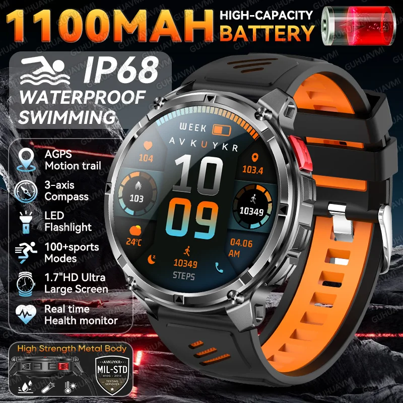 2026 Nieuwe T-Rex3 Ultra 1100mAh Batterij Smart Watch GPS-pad 5ATM Waterdicht Sport Run Wandelen Buiten Kompas Militaire Smartwatch