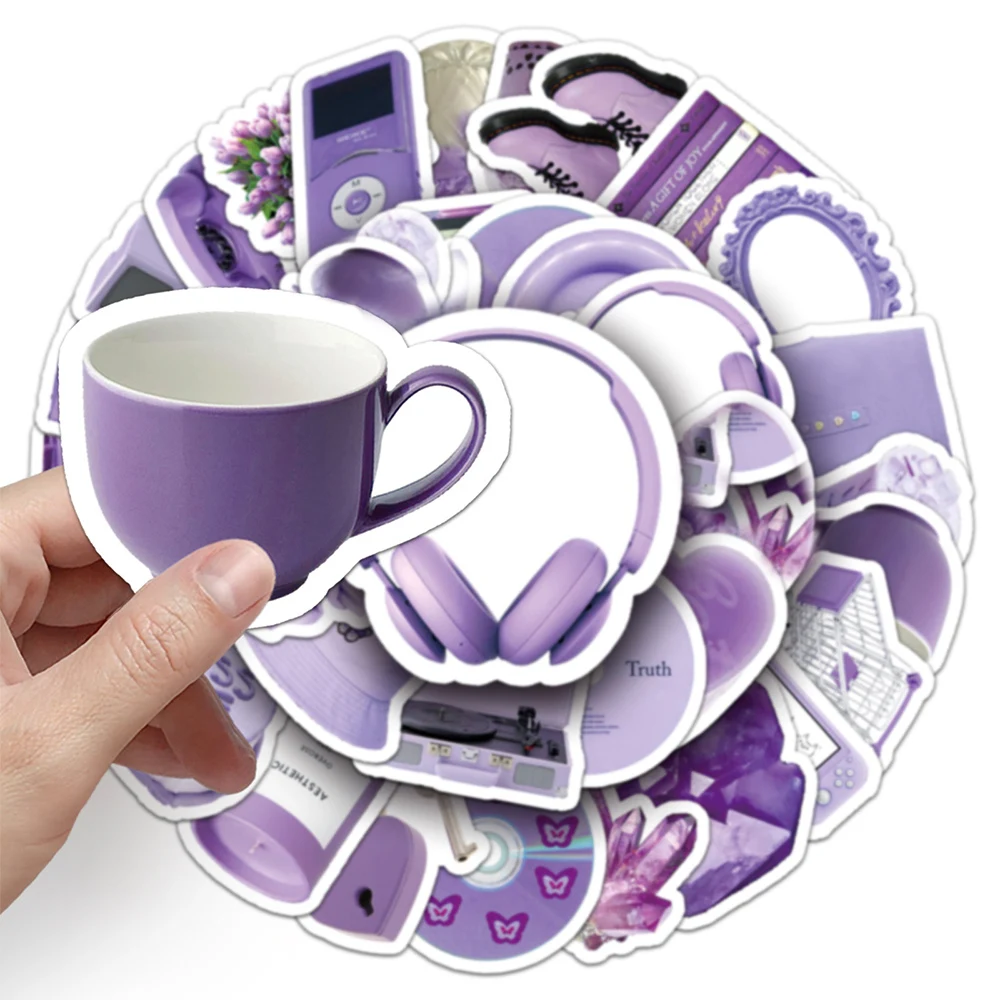 10/30/50pcs Cute Cartoon Purple INS Style Graffiti Stickers Aesthetic Decals Toys DIY Motorcycle Laptop Helmet Sticker for Gifts view 4