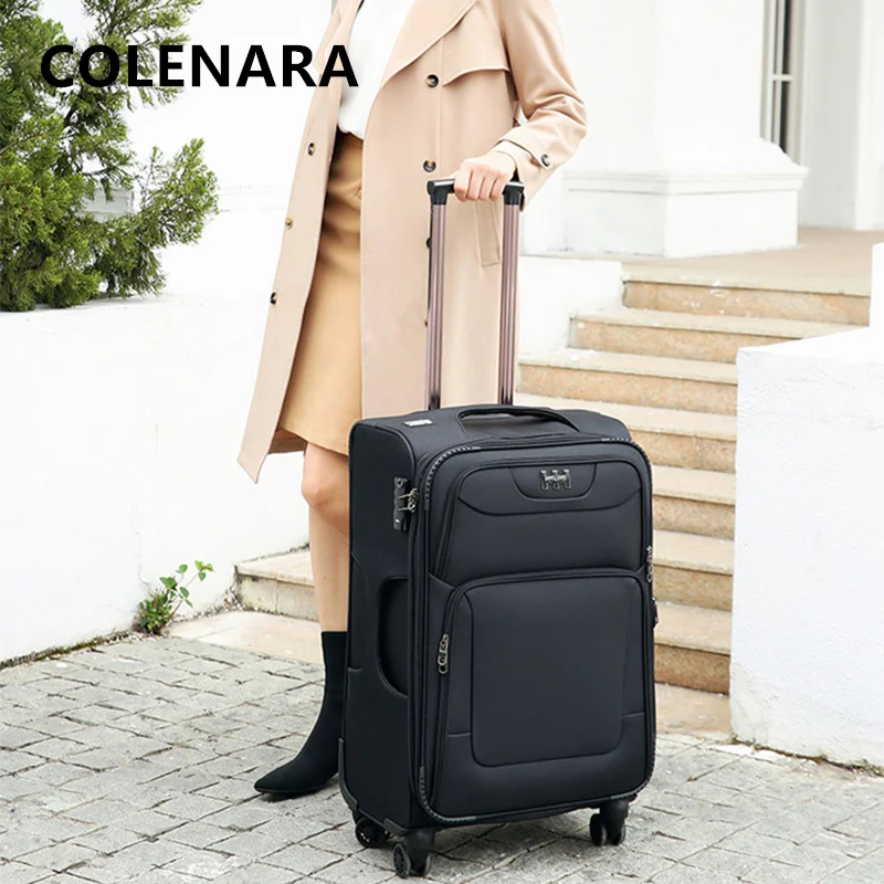 COLENARA Suitcase Three-piece Set Oxford Cloth Boarding Box Large-capacity Trolley Case Men's Universal Wheel Rolling Luggage