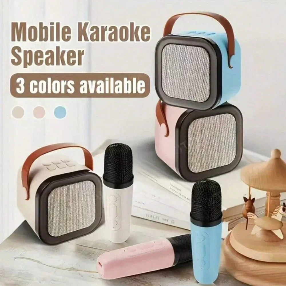 K12 Karaoke Machine Portable Bluetooth 5.3 PA Speaker System with 1-2 Wireless Microphones Home Family Singing Children's Gifts