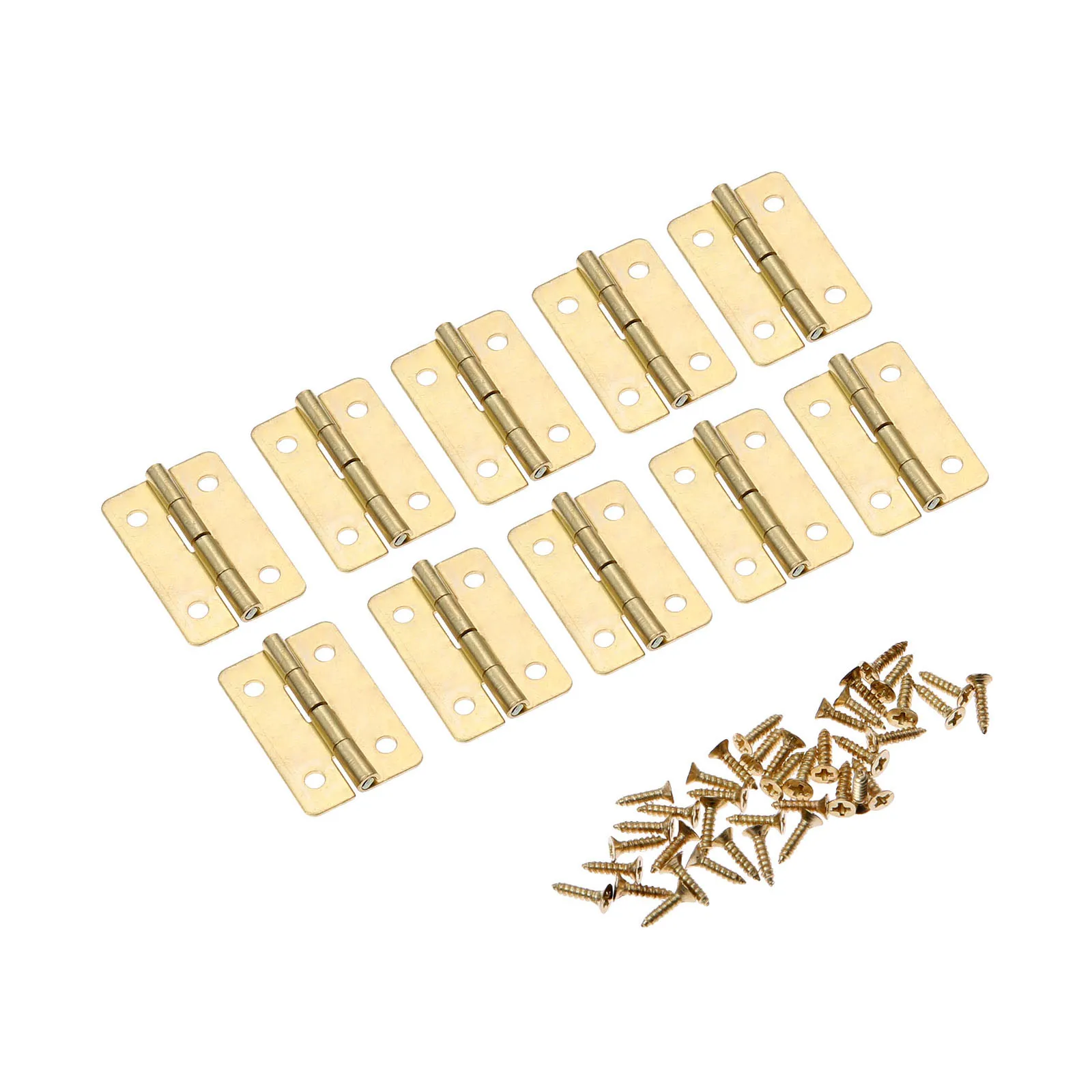 10Pcs 30*21mm Mini Door Cabinet Hinges 4 Hole Decoration Cupboard Furniture Fittings Jewelry Boxes Decorative Hinge with Screws