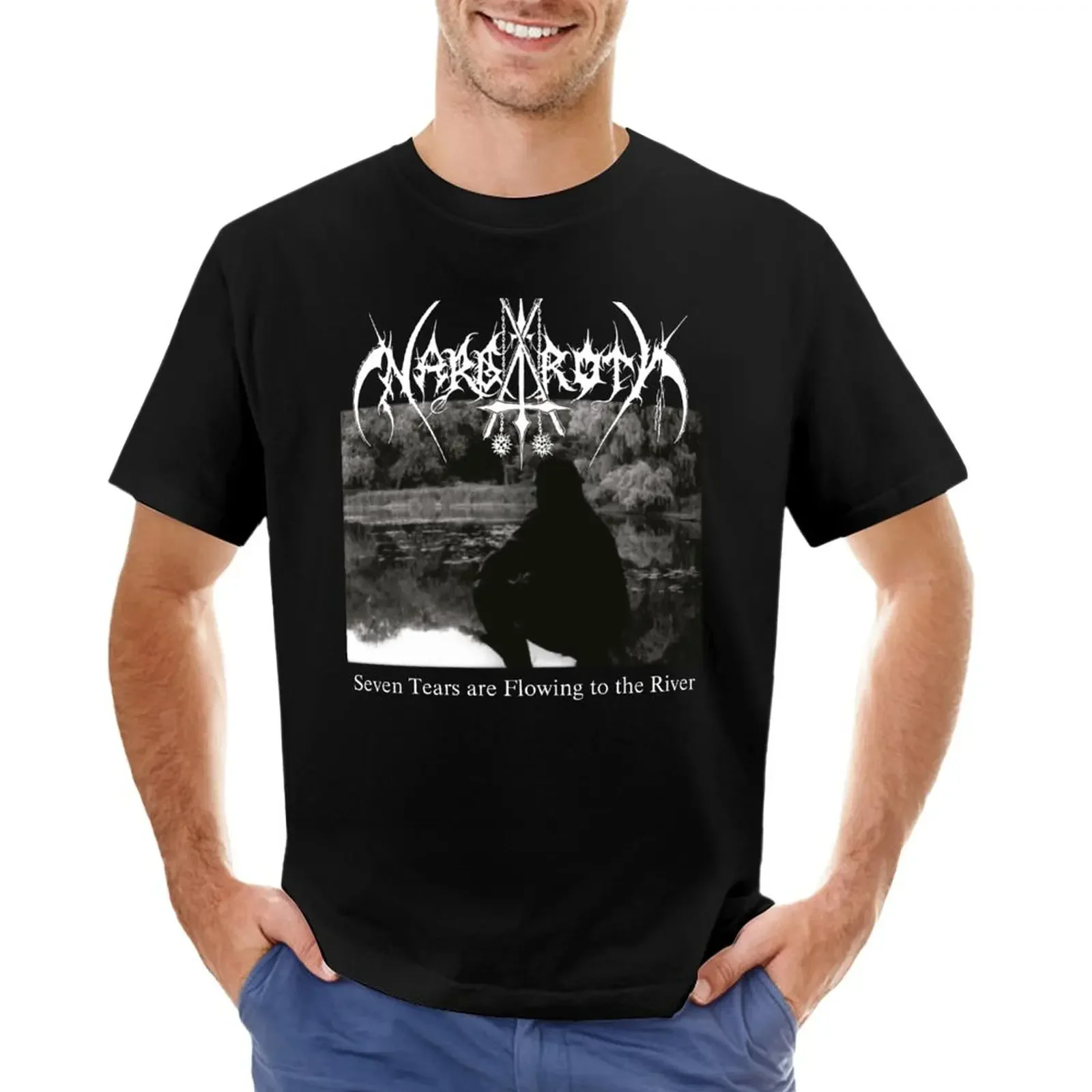 

Nargaroth - Seven Tears Are Flowing to the river - Black Metal T-Shirt graphics summer tops slim fit t shirts for men