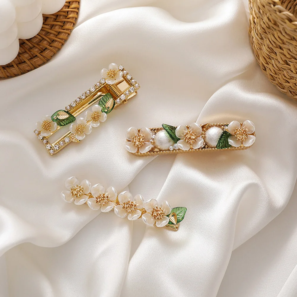 

3pcs Hairpins Decorative Clips Hairpins Pearls Women Fashionable Headdress Accessories Stylish